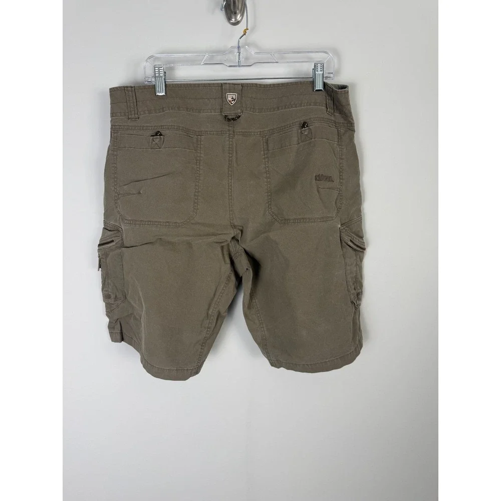 Kuhl Cargo Shorts Men's 38 Brown Side Zip‎ Up Pockets Vintage Patina Dye